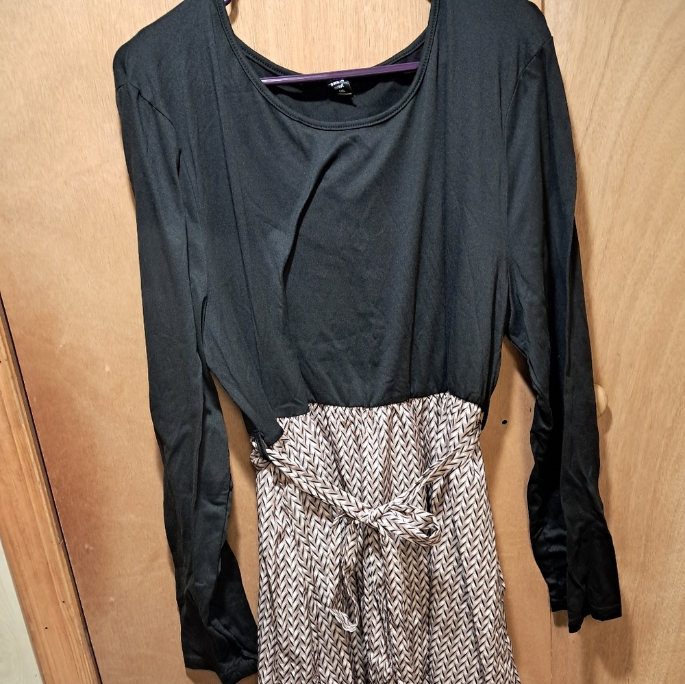 Black and Tan Chevron Dress